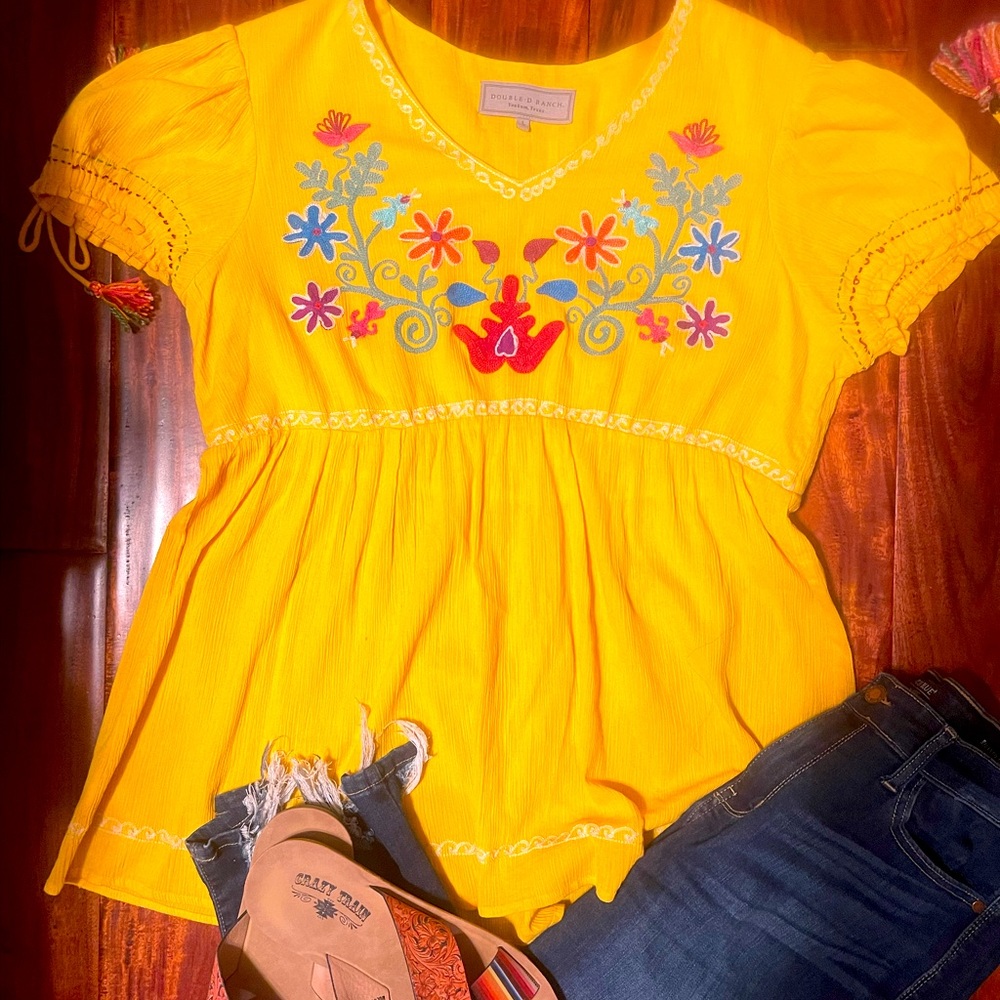 Double D Ranch  Embroidery top